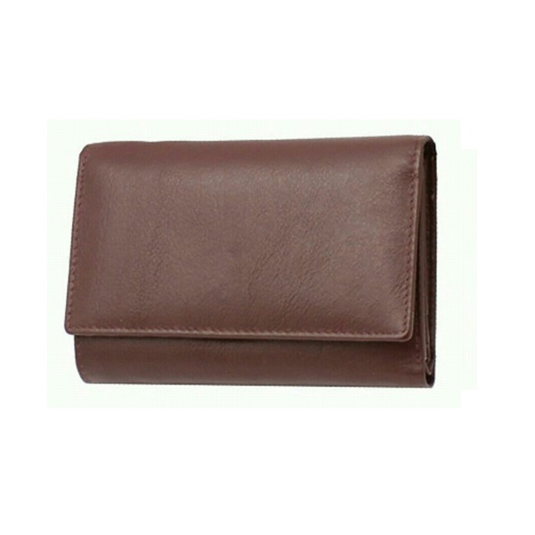Ladies RFID Blocking Wallet Compact Lightweight Soft Genuine Hunter Leather Purse